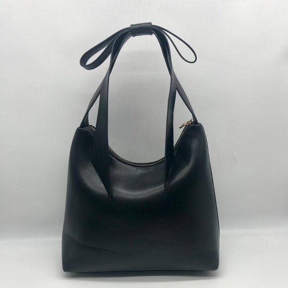 Anthropologie Black Faux Leather Tote Bag - Picture 2 of 10